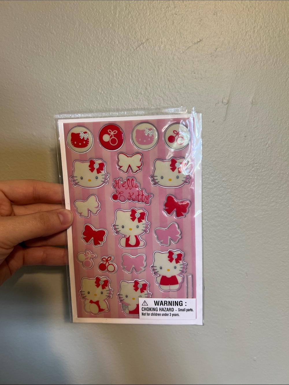 Vintage Hello Kitty Puffy Pink Sticker Sheet
